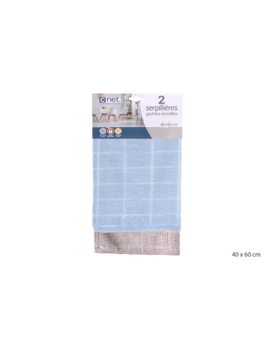 2 serpilleres microfibre gaufree 40x60cm